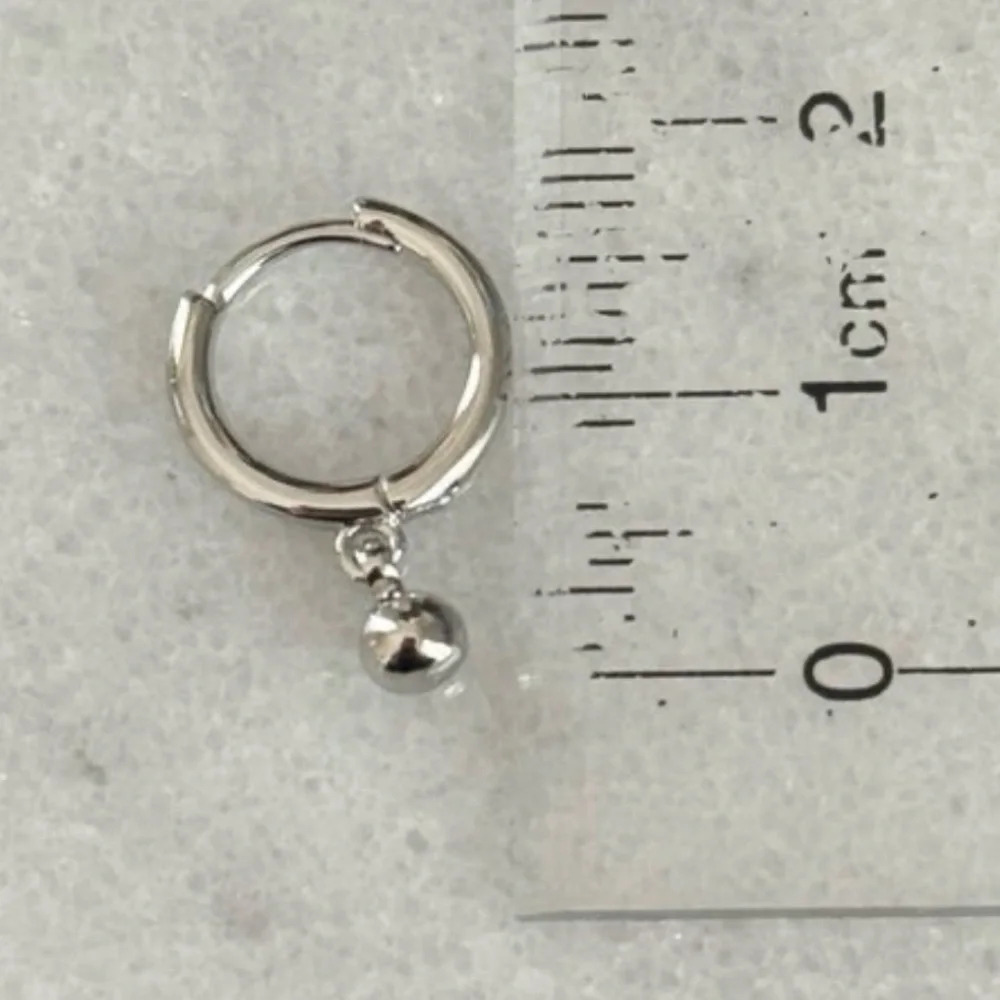 COPY - Sterling Silver Huggie Hoop Ball Dangle Earrings 

Brand New - Picture 4 of 4